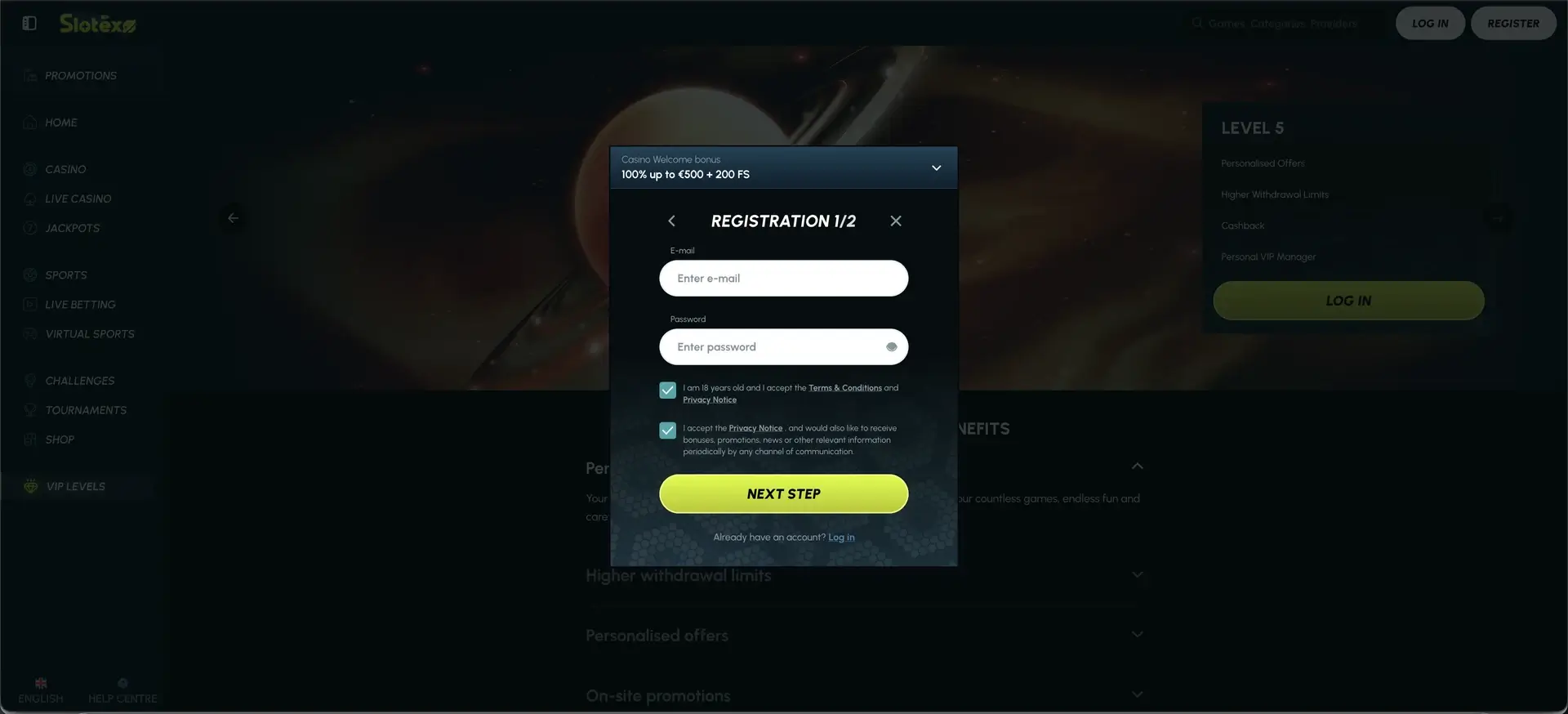 Slotexo Casino Login