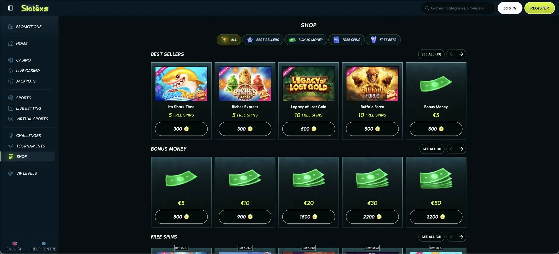 Slotexo Casino Free Spins